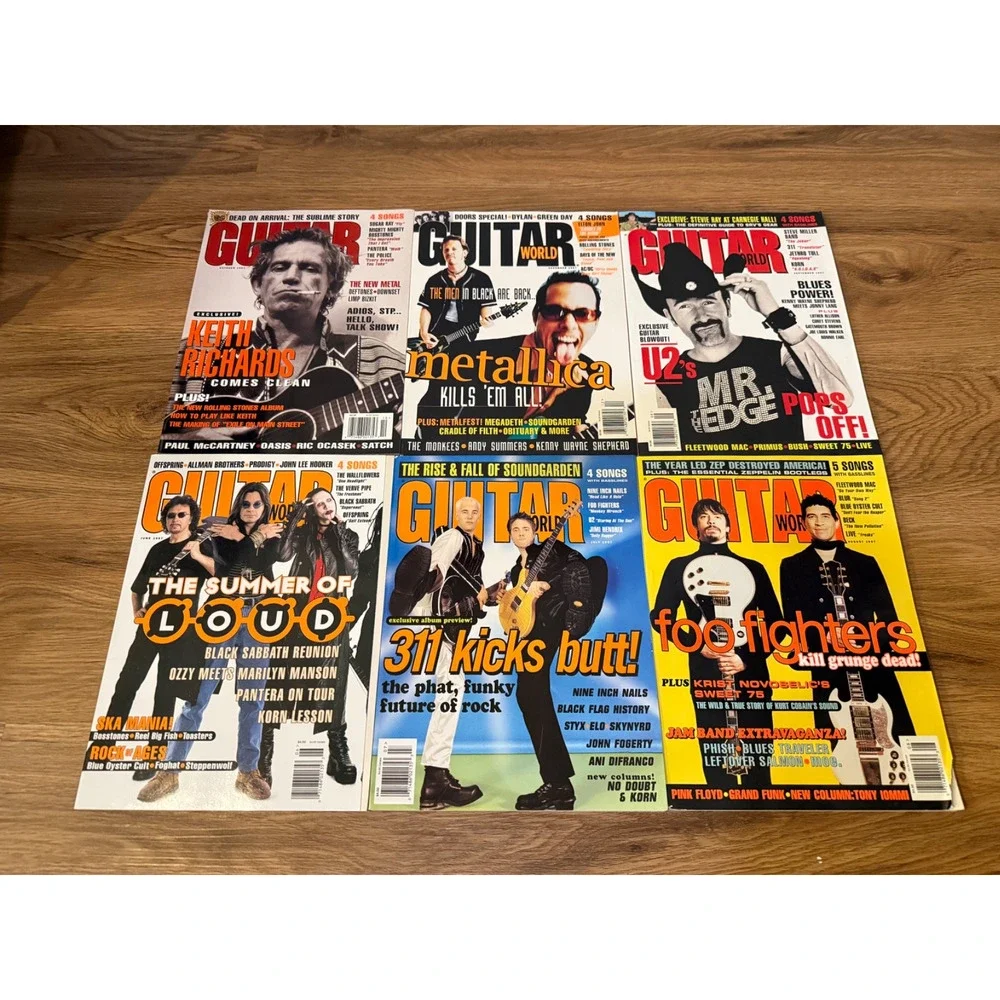 🎸 Guitar World Magazine Lot 33 1991-2003 Jimi Hendrix Metallica Korn